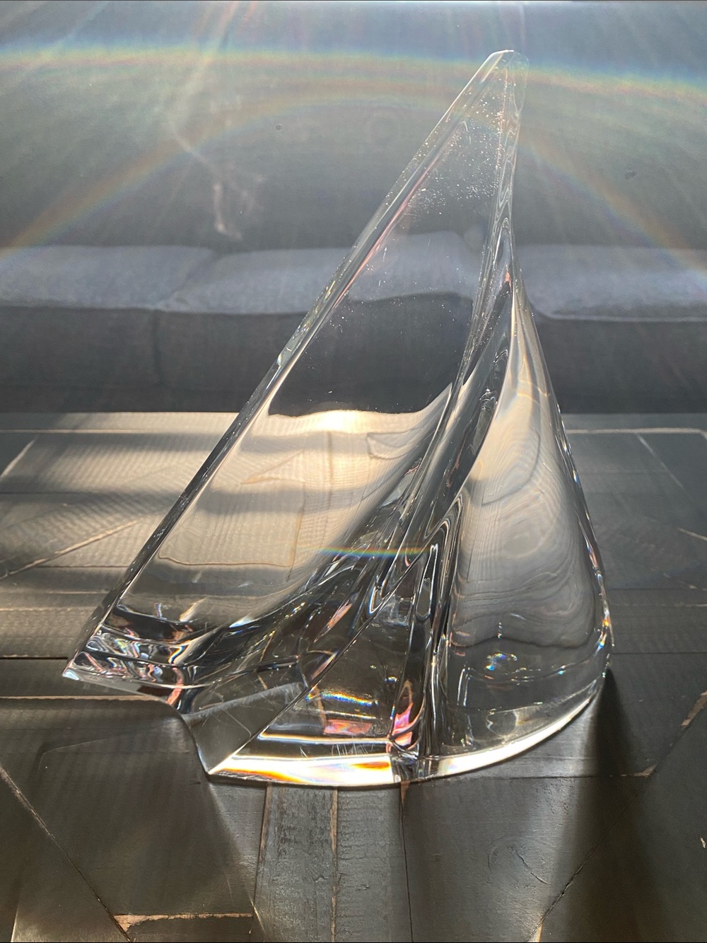 🩶Baccarat🩶Luminous Lead Crystal Alizee Sailboat Sculpture - Picture 7 of 14